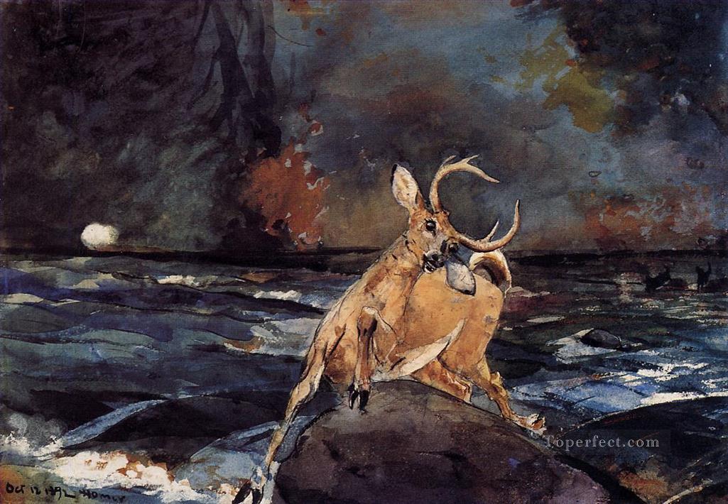 A Good Shot Adirondacks Winslow Homer watercolour Oil Paintings